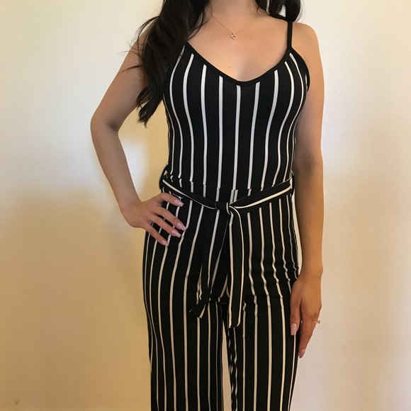 •RESTOCKED• Striped Tie Waist Jumpsuit - Picture 7 of 8